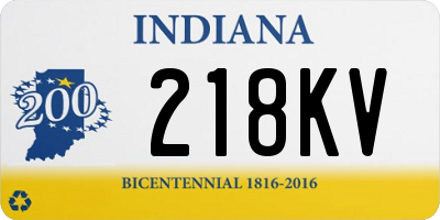 IN license plate 218KV