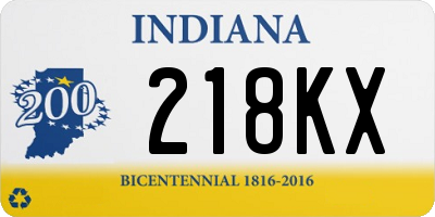 IN license plate 218KX