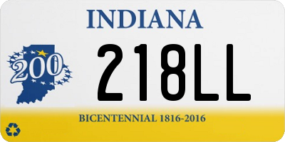 IN license plate 218LL