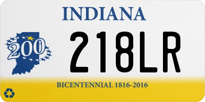 IN license plate 218LR