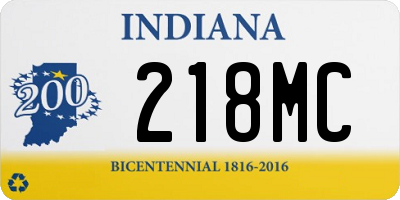 IN license plate 218MC