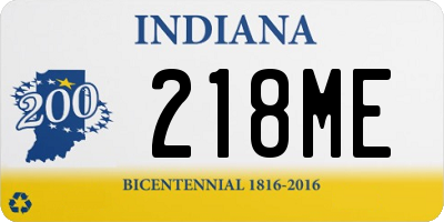 IN license plate 218ME