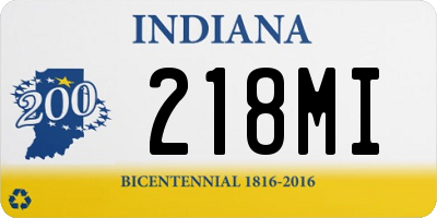 IN license plate 218MI