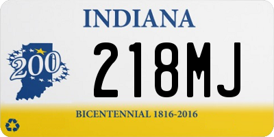 IN license plate 218MJ