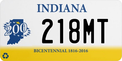 IN license plate 218MT