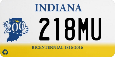 IN license plate 218MU