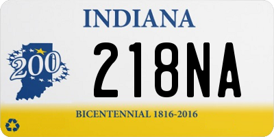 IN license plate 218NA