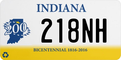 IN license plate 218NH