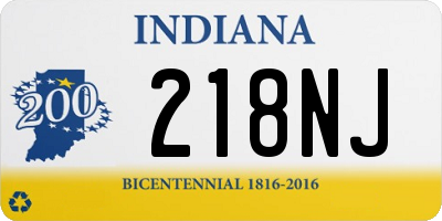 IN license plate 218NJ