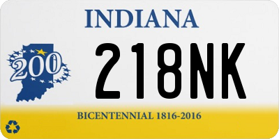 IN license plate 218NK