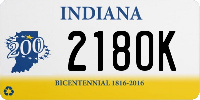 IN license plate 218OK