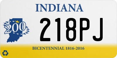 IN license plate 218PJ