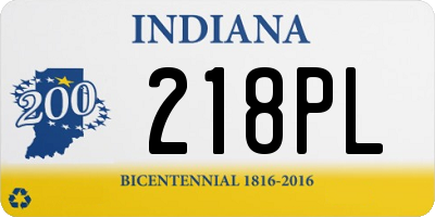 IN license plate 218PL