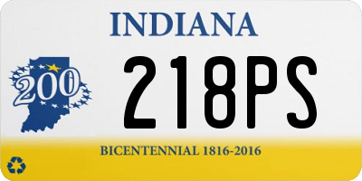 IN license plate 218PS