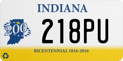 IN license plate 218PU