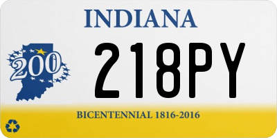 IN license plate 218PY