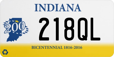 IN license plate 218QL