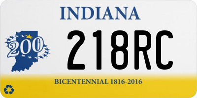 IN license plate 218RC