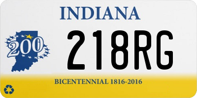 IN license plate 218RG