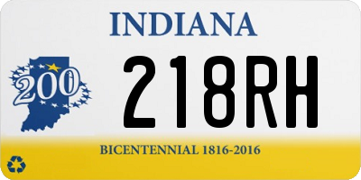 IN license plate 218RH