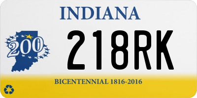 IN license plate 218RK