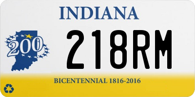 IN license plate 218RM