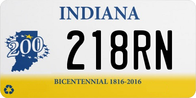 IN license plate 218RN