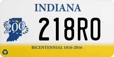 IN license plate 218RO