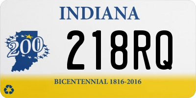 IN license plate 218RQ