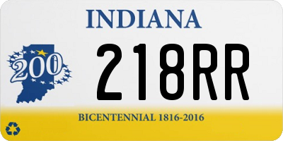 IN license plate 218RR