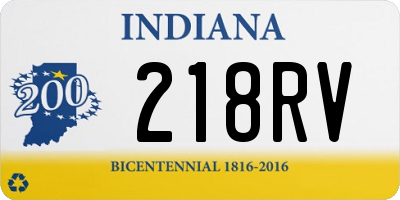 IN license plate 218RV