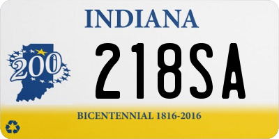 IN license plate 218SA