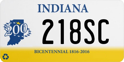 IN license plate 218SC