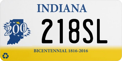 IN license plate 218SL