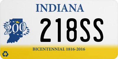 IN license plate 218SS