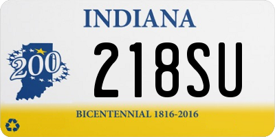 IN license plate 218SU