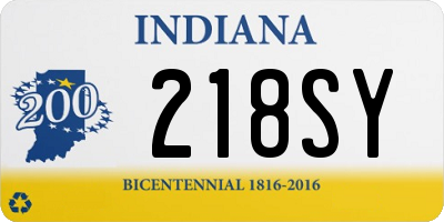 IN license plate 218SY