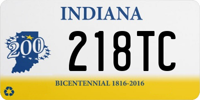 IN license plate 218TC