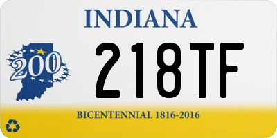 IN license plate 218TF