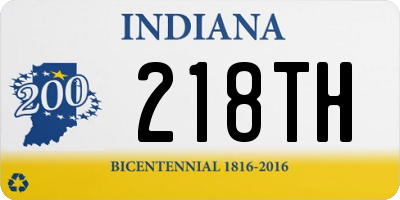 IN license plate 218TH