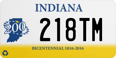 IN license plate 218TM