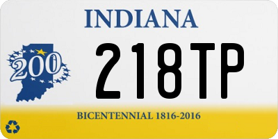 IN license plate 218TP