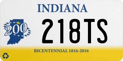 IN license plate 218TS