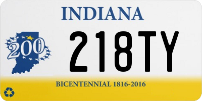 IN license plate 218TY