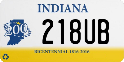 IN license plate 218UB