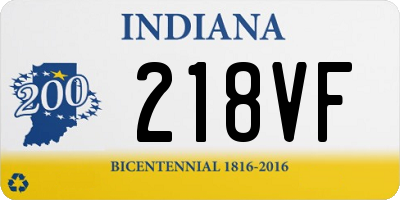 IN license plate 218VF
