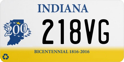 IN license plate 218VG