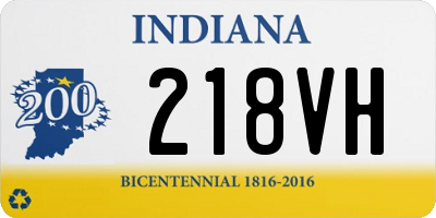 IN license plate 218VH