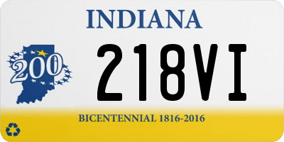 IN license plate 218VI