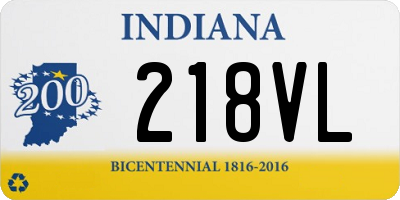 IN license plate 218VL